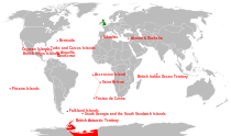ბრიტანეთის ზღვისიქითა ტერიტორიების და გვირგვინის მიწების მდებარეობა