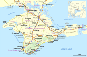 Крымская Автономная Советская Социалистическая Республика на карте