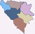 Amministrazzjoni Awstro-Ungeriża tal-Bosnja u Ħerzegovina. distretti