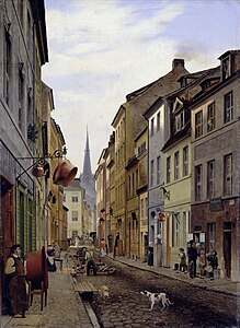 Parochialstraße oder Kronengasse mit Blick in die Reetzengasse (Eduard Gaertner)