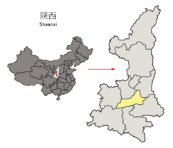Lokasi kota Xi'an di Shaanxi
