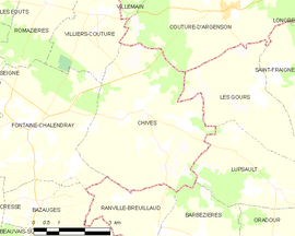 Mapa obce Chives