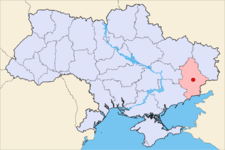 ウクライナでのドネツィクの位置