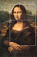 Hình chữ nhật vàng chồng lên bức tranh Mona Lisa.