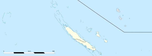 Carte des aéroports de la Nouvelle Calédonie