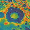 Гравитационная карта кратера. Данные зонда GRAIL.