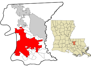 Location in East Baton Rouge Parish, Louisiana and the state of Louisiana