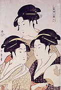 Tres bellezas de nuestros días (1793), de Kitagawa Utamaro