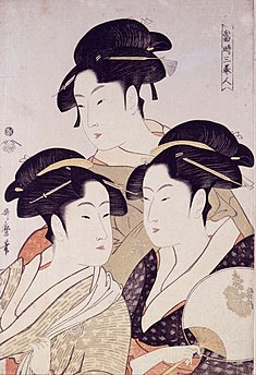 Três belezas famosas Utamaro, c. 1793
