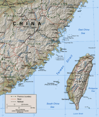 Map including Pingtan Island (labeled as Haitan Dao)