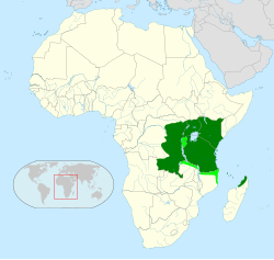 A szuahéli nyelv területe