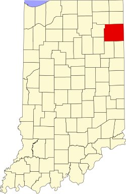 Vị trí quận Allen trong tiểu bang Indiana ở Hoa Kỷ