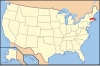 Map of the United States with Massachusetts highlighted