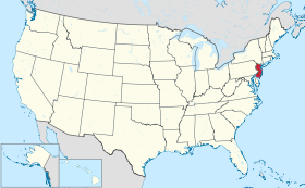 Localização de Nova Jérsia nos Estados Unidos