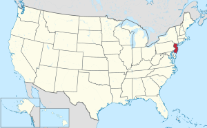 Штат Нью-Джерси АҠШ картаһында