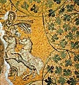 Jesús como el dios-sol Helios/Sol Invictus montando su carro. Mosaico del siglo III en las grutas vaticanas debajo de la Basílica de San Pedro.