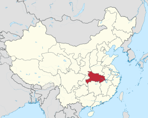 Kart over Hubei