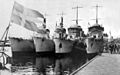 De fire destroyere i Gøteborg havn