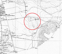 Et kart fra 1909 som viser det som da sto igjen av Lerchendals alleer