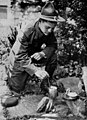 Soldier boiling his rations - 1917