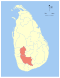 Map indicating the extent of Sabaragamuwa Province within Sri Lanka