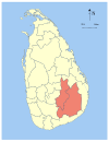 Area map of Uva, Sri Lanka
