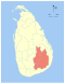 Peta yang menunjukkan luasnya Provinsi Uva di Sri Lanka