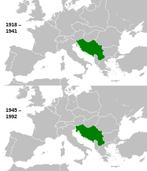 Położenie Jugosławii