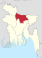 Map indicating the extent of Mymensingh Division within Bangladesh