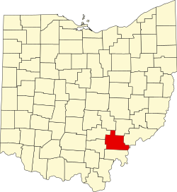 Karte von Athens County innerhalb von Ohio