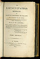 De l'auscultation médiate ... Paris: J.-A. Brosson et J.-S. Chaude, 1819.