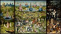 El jardín de las delicias es un tríptico pintado al óleo por El Bosco hacia 1480 - 1505. Sus dimensiones son de 220 x 195 cm la tabla central y de 220 x 97 cm cada uno de los laterales. Se expone en el Museo del Prado, Madrid. Por El Bosco