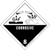 Tanda bahaya untuk asam klorida: korosif