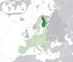 Posizione della Finlandia all'interno dell'Unione Europea