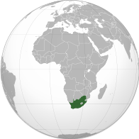 Карта, що показує місце розташування Південно-Африканської Республіки