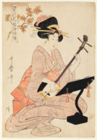 Дівчина грає на сямісені (1803)