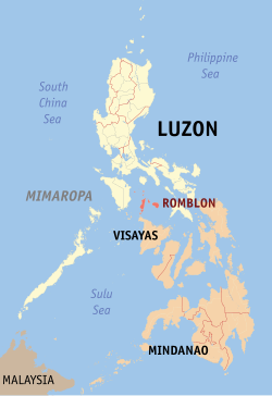 Mapa iti Filipinas a mangipakita ti pakasarakan iti Romblon.