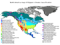 北美的柯本氣候分佈圖