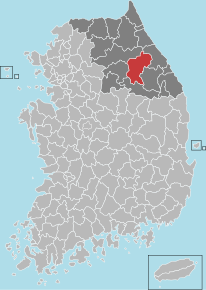 Poziția localității Pyeongchang