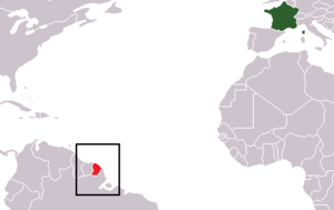 Localisacion de la Guyana francêsa