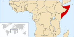 Geografisk plassering av Somalia