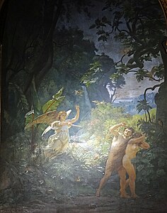 Louis Français, Adam et Ève chassés du Paradis, baptistère.
