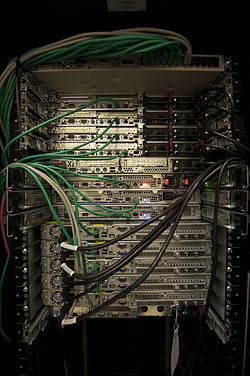 Rak berisi sejumlah peladen atau perangkat komputer yang menyediakan fungsi dan layanan dalam jaringan