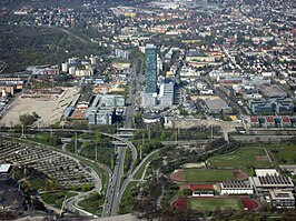 Luchtfoto van de B2R in het noordwesten van München
