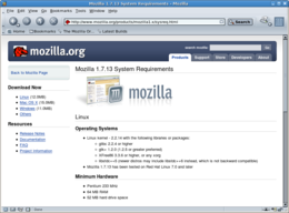 Il browser della Mozilla Suite funzionante su piattaforma Linux