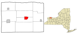 Location in Orleans County and the state of New York.