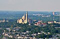 Panorama nuo Vašingtono obelisko su stambiu planu matoma Katalikų bazilika