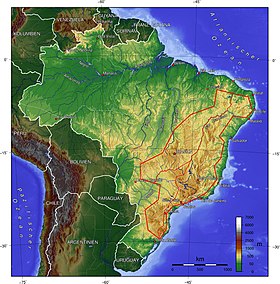 Mapa topográfico do Brasil