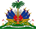 ハイチの国章。左右端に錨が描かれている。