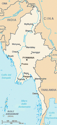 Birmania/Myanmar - Mappa